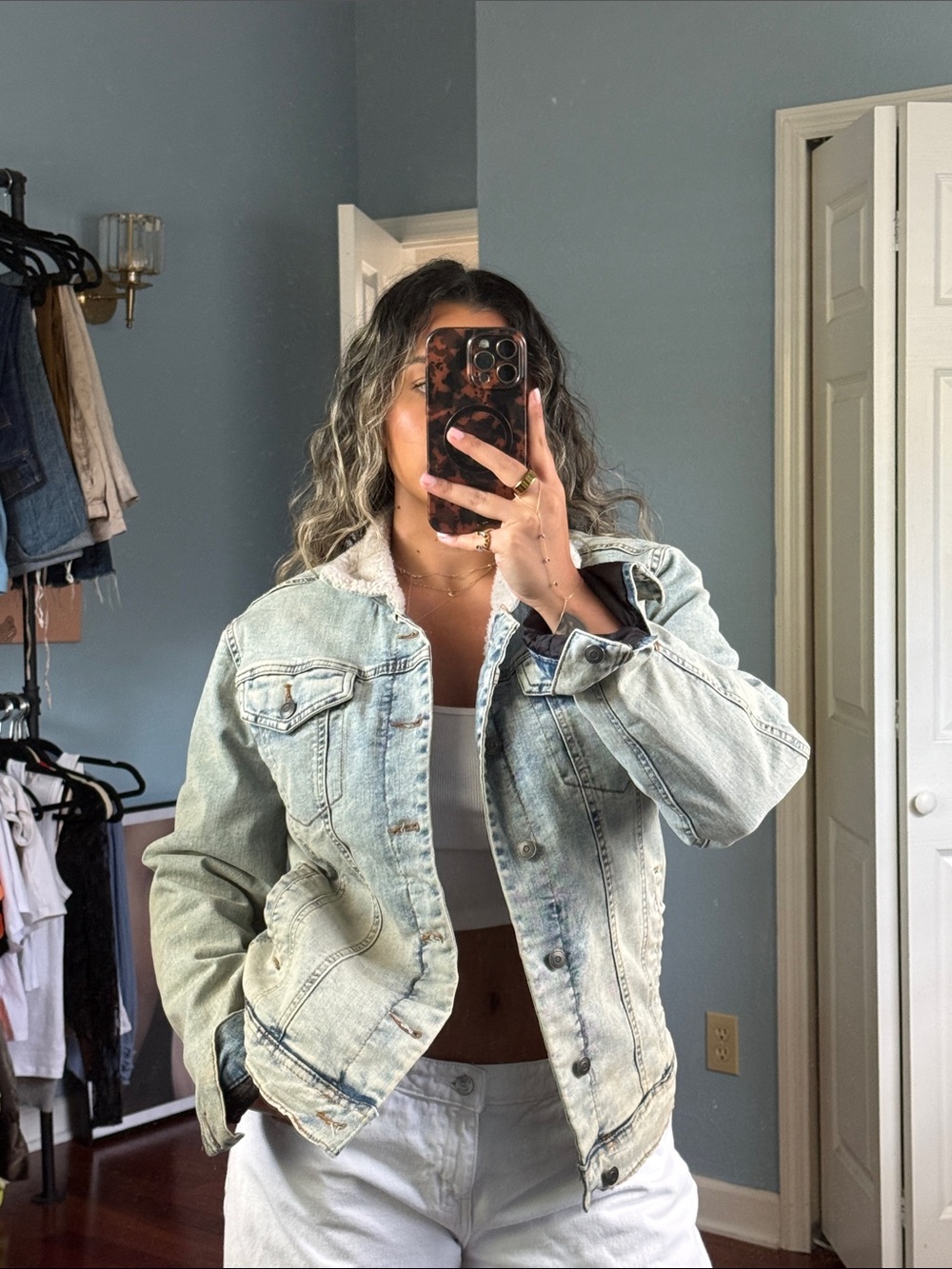 Shearling Lined Denim Jacket